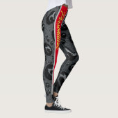Modern modische Black Bubbles Red Fire Custom Leggings (Rechts)