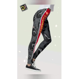 Modern modische Black Bubbles Red Fire Custom Leggings