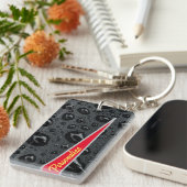 Modern modische Black Bubbles Red Fire Custom Schlüsselanhänger (Vorderseite rechts)