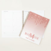 Modern modische Glitzer Rose Gold Monogram Planer (Anzeige)