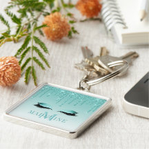 Modern modische Monogram Aquamarin Glitzer Lashes