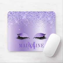 Modern modische Monogram Lila Glitzer Lashes