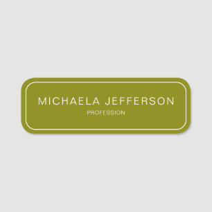 Modern modische Olive Green Trendy Beruflich Namensschild