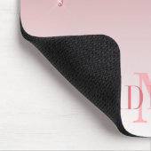 Modern modische, rosa Glitzer Monogram Mousepad (Ecke)