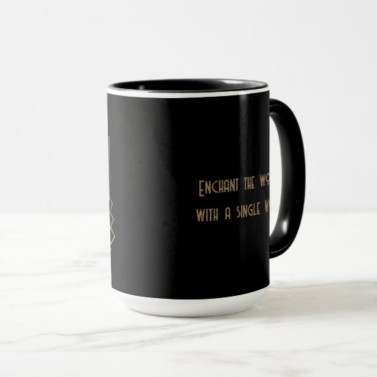 Modern modische Typografie Zitat Black Gold Tasse (VorderseiteRechts)