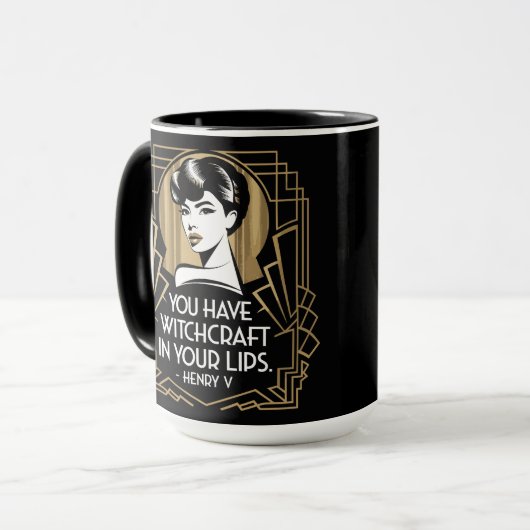 Modern modische Typografie Zitat Black Gold Tasse (Vorderseite Links)