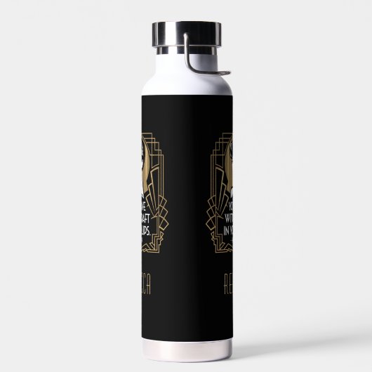 Modern modische Typografie Zitat Black Gold Trinkflasche (Links)