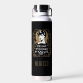 Modern modische Typografie Zitat Black Gold Trinkflasche (Rückseite)
