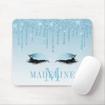 Modern modischer Blue Glitzer Lashes Monogram