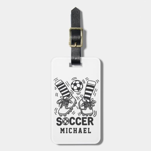 Modern modischer Fußball-Fußball-Personalisiert Gepäckanhänger (Vorderseite vertikal)