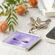 Modern modischer Monogram Glitzer Lashes Lila