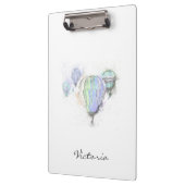 Modern modisches Trendy Blue . Füge Deinen Namen h Klemmbrett (Links)