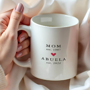 Modern Mom Abuela Jahr Est. Kaffeetasse