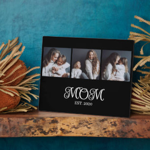 Modern Mom Established Schriftzug Schwarz 3 Fotos Fotoplatte