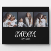 Modern Mom Established Script Black 3 Photo Fotoplatte (Vorderseite)