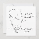 Modern Mommy Elephant Line Art Mother Day Card (Vorderseite)