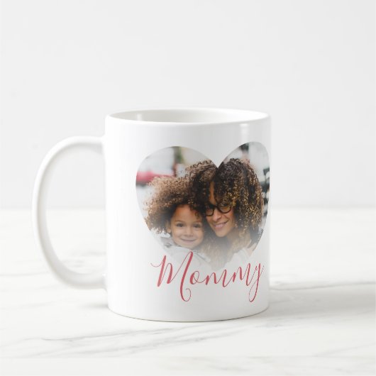 Modern Mommy | Heart Foto Coffee Mug | Kaffeetasse (Links)