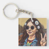 Modern Mona Lisa Painting - da Vinci Inspired Art Schlüsselanhänger (Vorderseite)