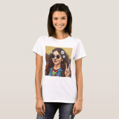 Modern Mona Lisa Painting - da Vinci Inspired Art T-Shirt (Vorne ganz)