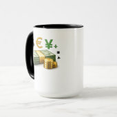 Modern Money Stack Design Mug Tasse (Vorderseite Links)