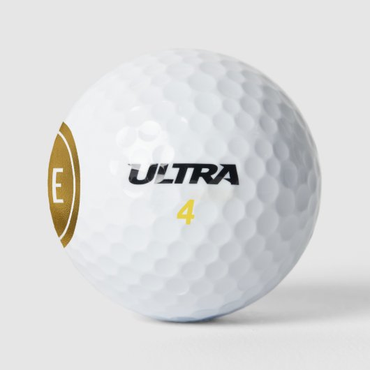 Modern mongram Gold Golf Balls Golfball (Logo)