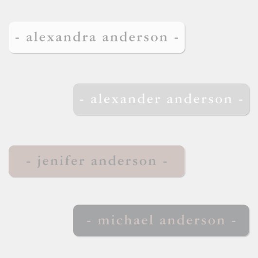 Modern monochrome graue wasserdichte Bezeichnung Etiketten (Gruppe)