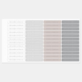 Modern monochrome graue wasserdichte Bezeichnung Etiketten (Blatt)