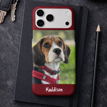 Modern Monogram 1 Foto Burgunderrot