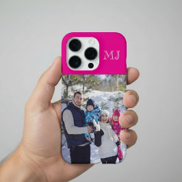 Modern Monogram 1 Photo Hot Pink iPhone 16 Pro Hülle