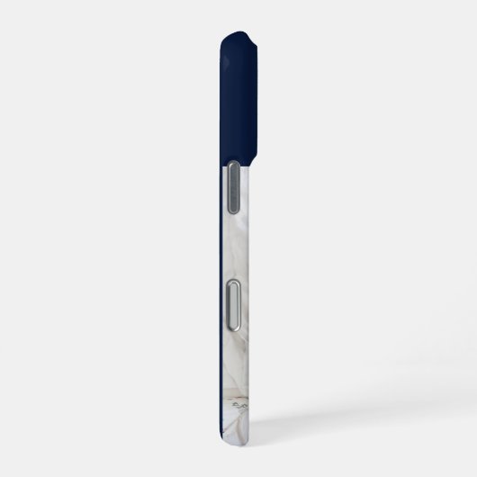 Modern Monogram 1 Photo Navy Blue iPhone Hülle (Rechte Seite)