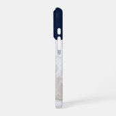 Modern Monogram 1 Photo Navy Blue iPhone Hülle (Linke Seite)