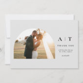 Modern Monogram 3 Photo Thank You Dankeskarte (Vorderseite)