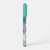 Modern Monogram 5 Photo Collage Aqua Blue Teal iPhone Hülle (Rechte Seite)