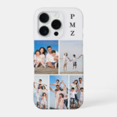 Modern Monogram 5 Photo Collage Cloud Dancer White iPhone Hülle (Rückseite)