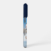 Modern Monogram 5 Photo Collage Dark Navy Blue iPhone Hülle (Rechte Seite)