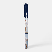 Modern Monogram 5 Photo Collage Dark Navy Blue iPhone Hülle (Linke Seite)