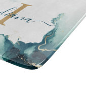 Modern Monogram Agate Script Keepake Schneidebrett (Ecke)