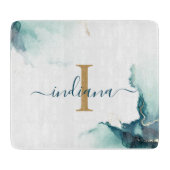 Modern Monogram Agate Script Keepake Schneidebrett (Vorderseite)