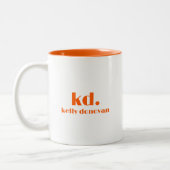 Modern Monogram and Name Minimalistic Design 8 Zweifarbige Tasse (Links)