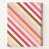Modern Monogram, anfänglicher Diagonal Candy Strip Notizblock (Rückseite)