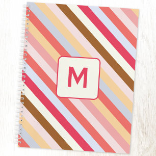 Modern Monogram, anfänglicher Diagonal Candy Strip Notizblock