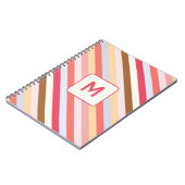 Modern Monogram, anfänglicher Diagonal Candy Strip Notizblock (Linke Seite)