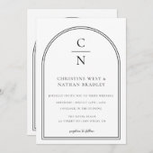 Modern Monogram Arch Wedding Einladung (Vorne/Hinten)