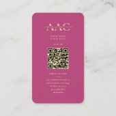 Modern Monogram Ästhetik Ästhetik Pink Gold Visitenkarte (Rückseite)