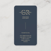 Modern Monogram Beruflich Dark Blue Floral G Visitenkarte (Rückseite)