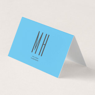 Modern Monogram Berufliche Schlicht Simple Sky Blu