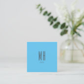 Modern Monogram Berufliche Schlicht Simple Sky Blu Begleitkarte (Stehend Vorderseite)