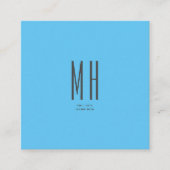 Modern Monogram Berufliche Schlicht Simple Sky Blu Begleitkarte (Vorderseite)