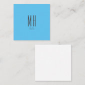 Modern Monogram Berufliche Schlicht Simple Sky Blu Begleitkarte (Vorne/Hinten)