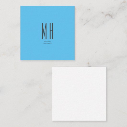 Modern Monogram Berufliche Schlicht Simple Sky Blu Begleitkarte (Vorne/Hinten)